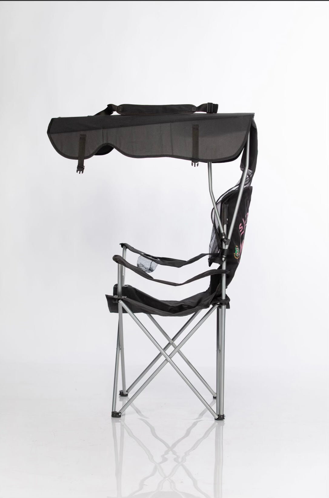 Custom Alpha Kappa Alpha Sorority, Inc. Sitting Pretty Umbrella Lawn Chair. BOLD, BLACK, BEAUTIFUL PERFECT THRONE FOR A SOROR TO SIT PRETTY ON!