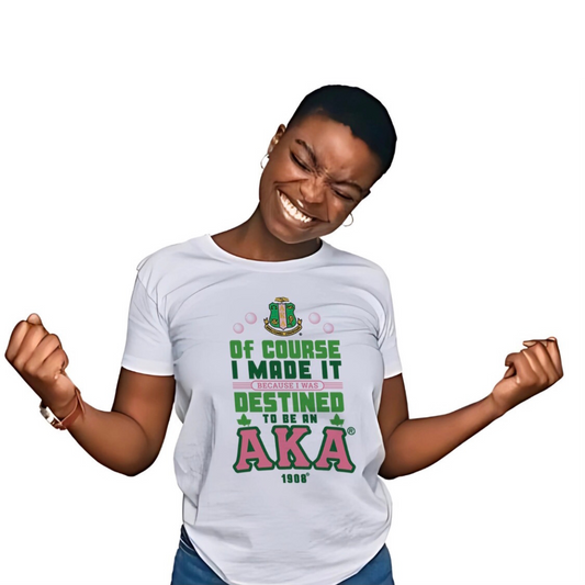 Custom Alpha Kappa Alpha Sorority, Inc Destined to be an AKA® Crossing T-Shirt.           SISTERHOOD SEALED. DESTINY FULFILLED!