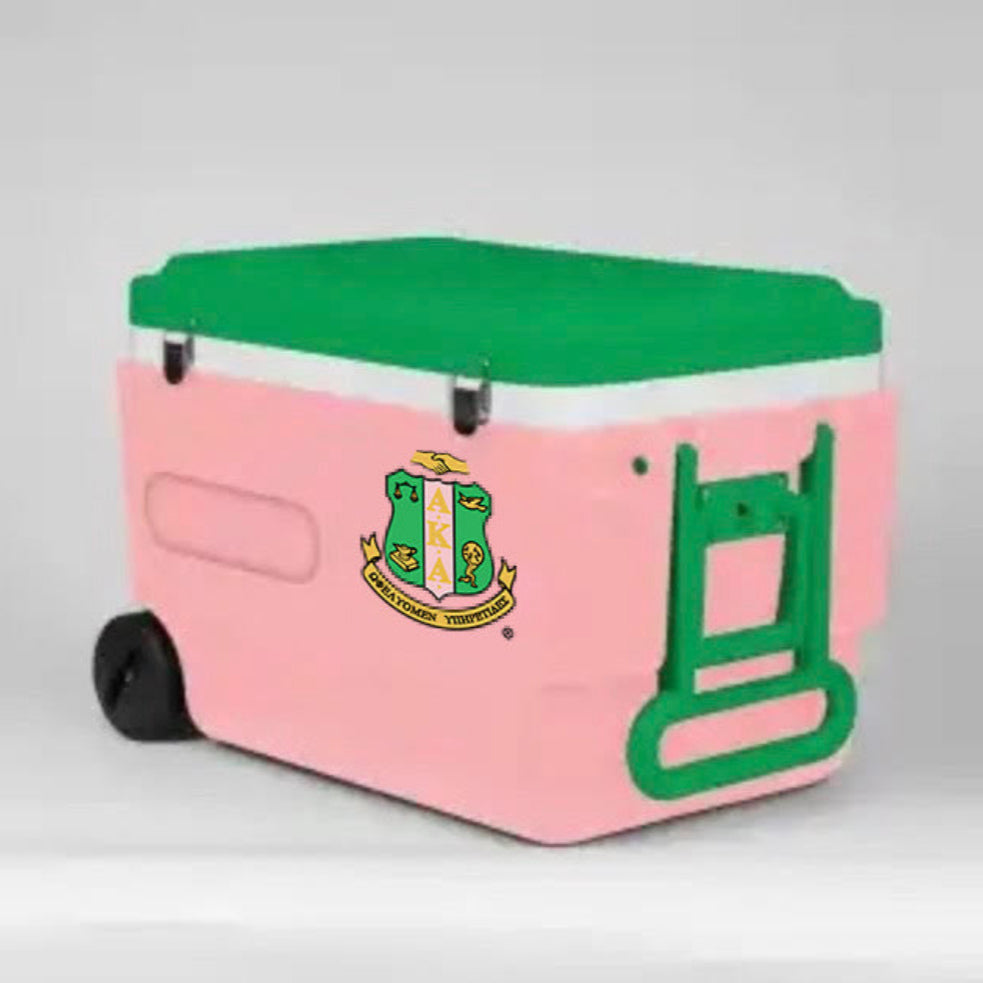 Custom Alpha Kappa Alpha Sorority, Inc Insulated Cooler.                               COOLER VIBES NEVER LOOKED SO CUTE IN PINK & GREEN!