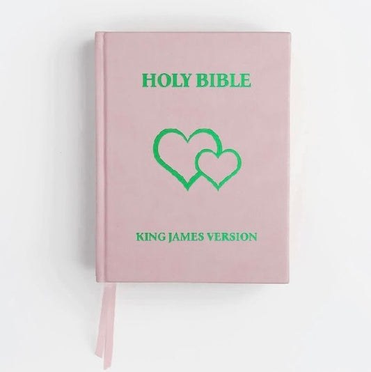 PINK Leather-like GREEN Letter EDITION KJV BIBLE.