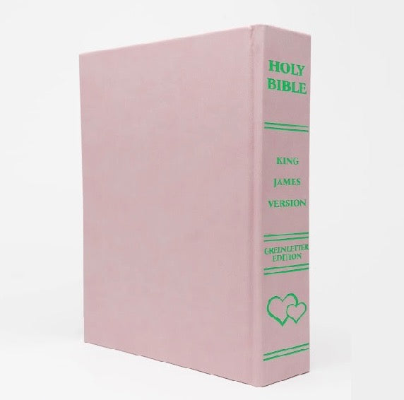PINK Leather-like GREEN Letter EDITION KJV BIBLE.