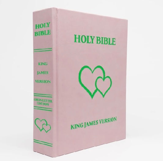 PINK Leather-like GREEN Letter EDITION KJV BIBLE.