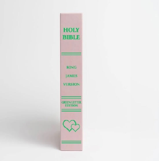 PINK Leather-like GREEN Letter EDITION KJV BIBLE.