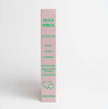 PINK Leather-like GREEN Letter EDITION KJV BIBLE.